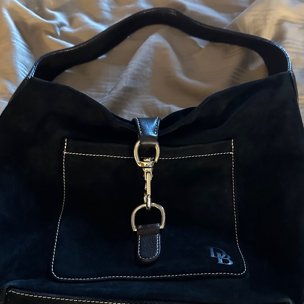 Dooney & Bourke Black Suede Hobo Bag